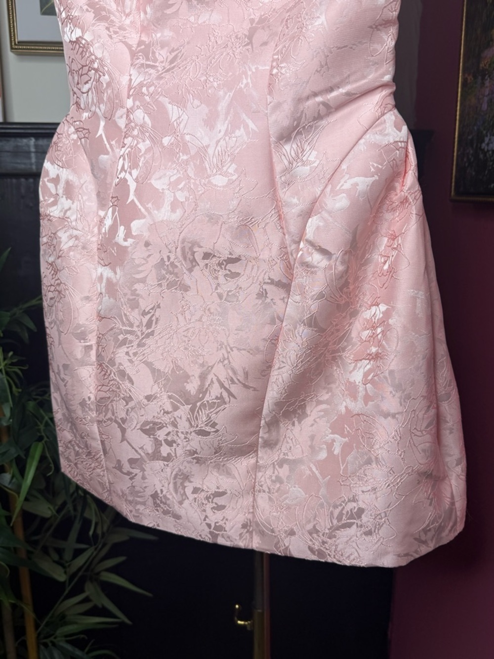 NWT BABYBOO Fashion Elenora Floral Jacquard Mini Dress Blush S (no big ribbon) - Picture 4 of 12